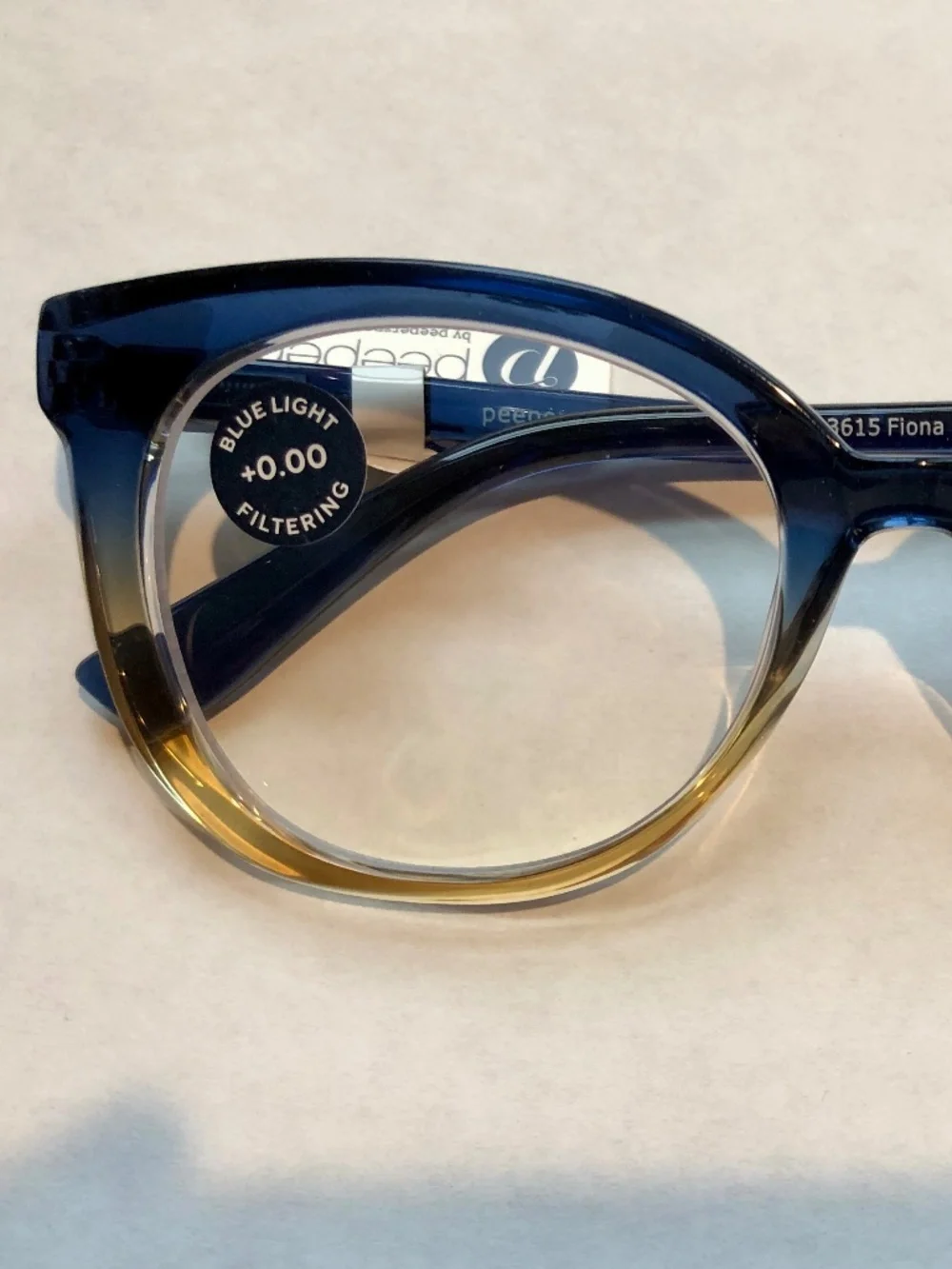 New Fiona Blue Amber Peepers‎ Blue Light Filter Glasses +0.00